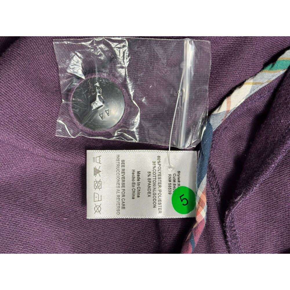 Kut From The Kloth Knit Dress Womens Size M Purple Ruffle Big Covered Buttons - Picture 5 of 7